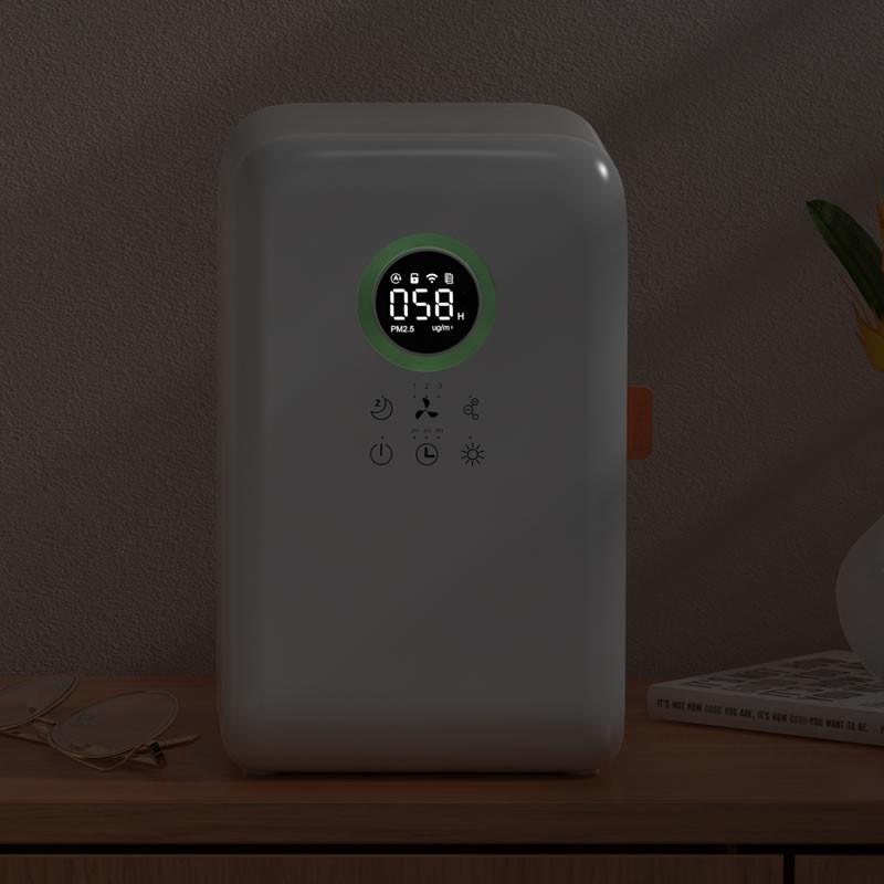 Pm2.5 Monitoring Room Air Purifier 100M3/H CADR With H12 HEPA Filter